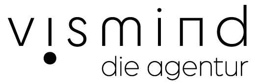 Logo vismind die agentur in schwarzer Schrift
